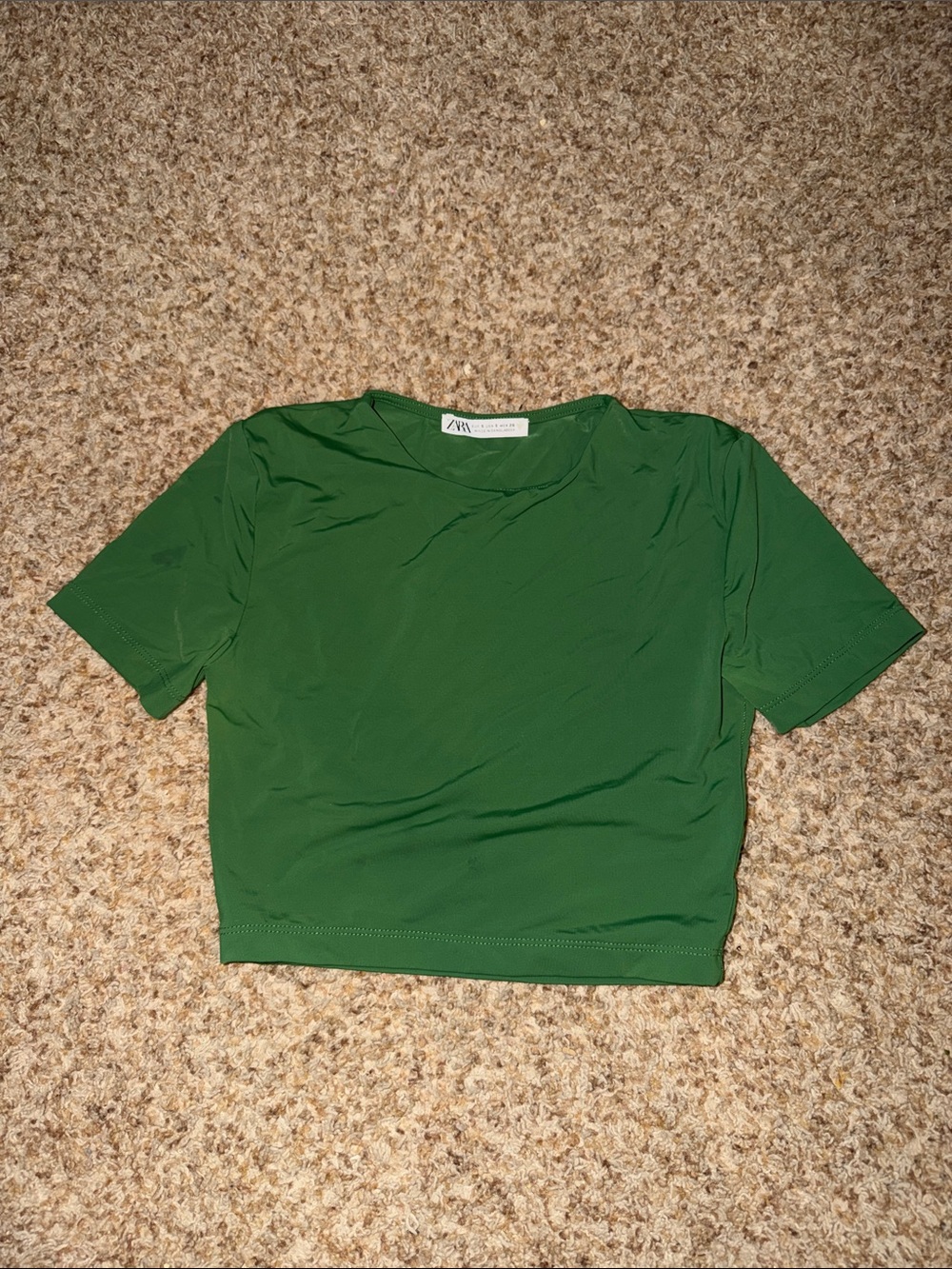 Zara Women's Green Crop-top
